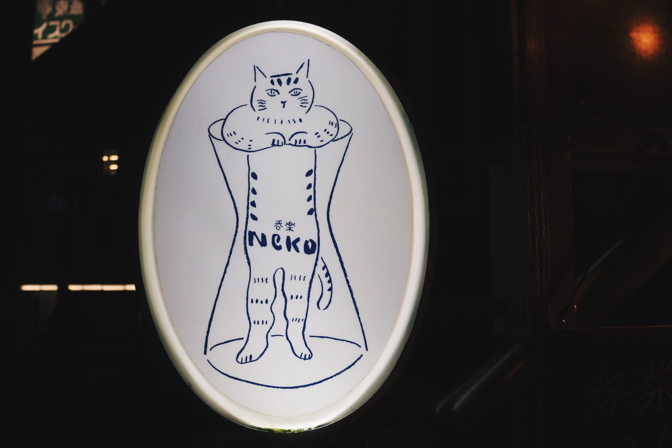 吉祥寺の居酒屋「呑楽Neko」の猫が描かれた看板
